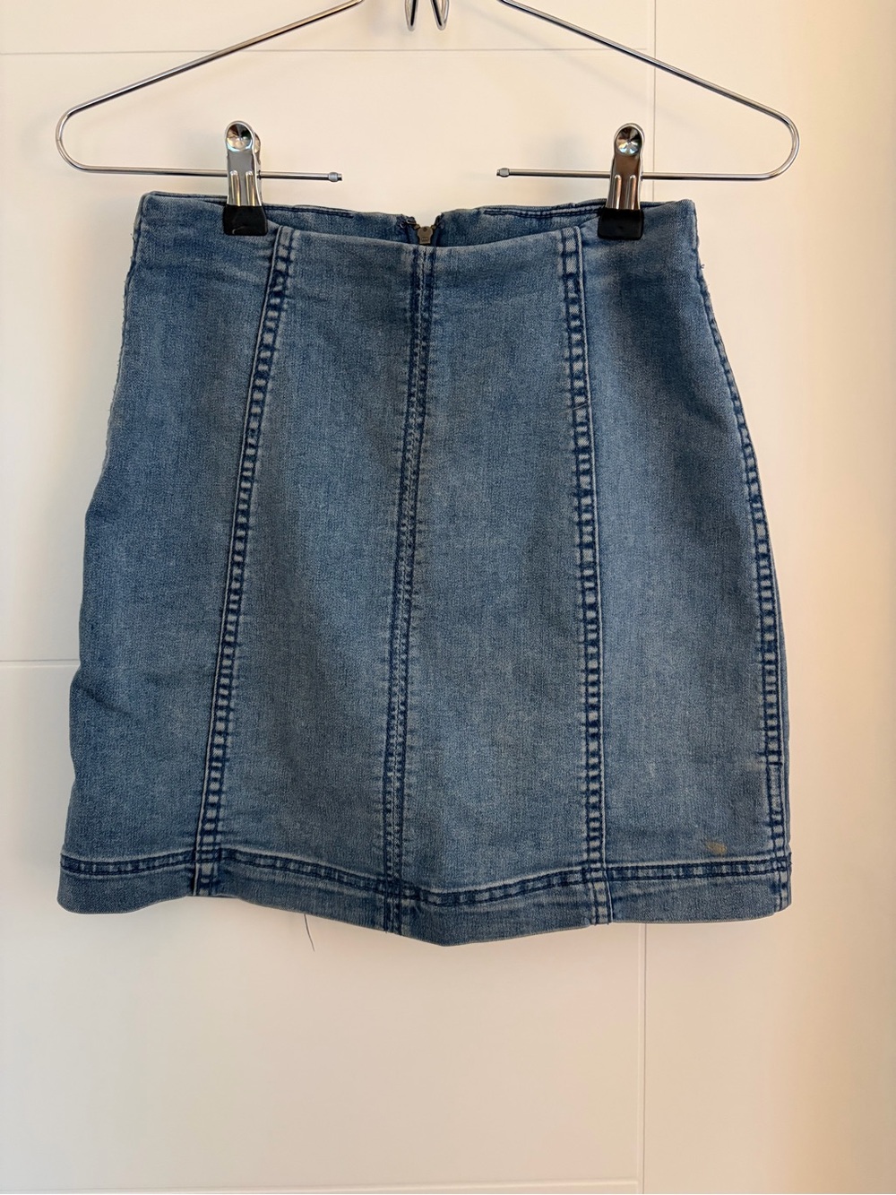 Free People Denim Panel Mini Skirt - Blue